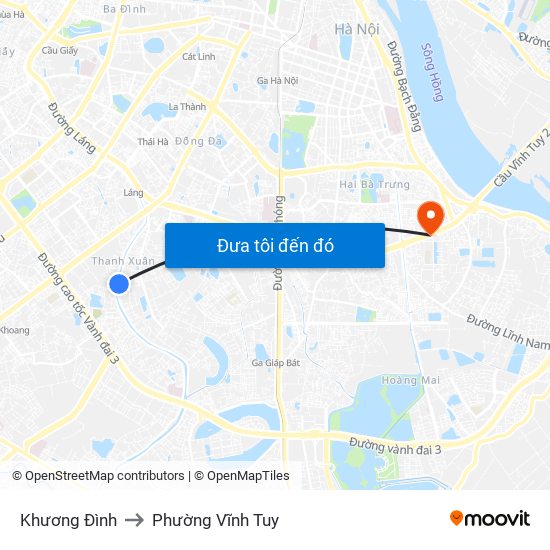Khương Đình to Phường Vĩnh Tuy map