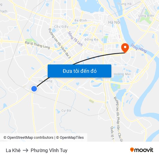 La Khê to Phường Vĩnh Tuy map