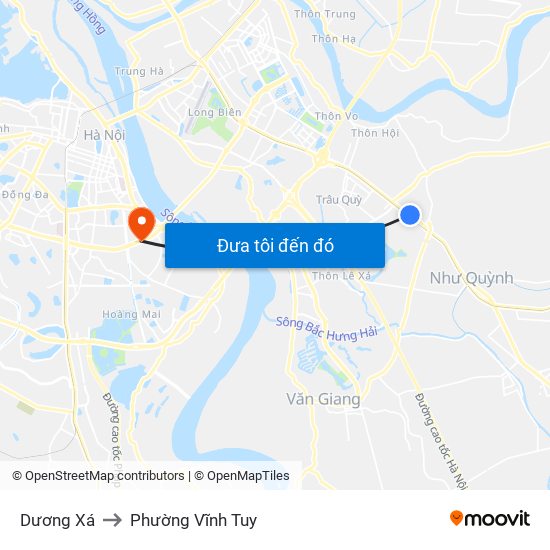 Dương Xá to Phường Vĩnh Tuy map