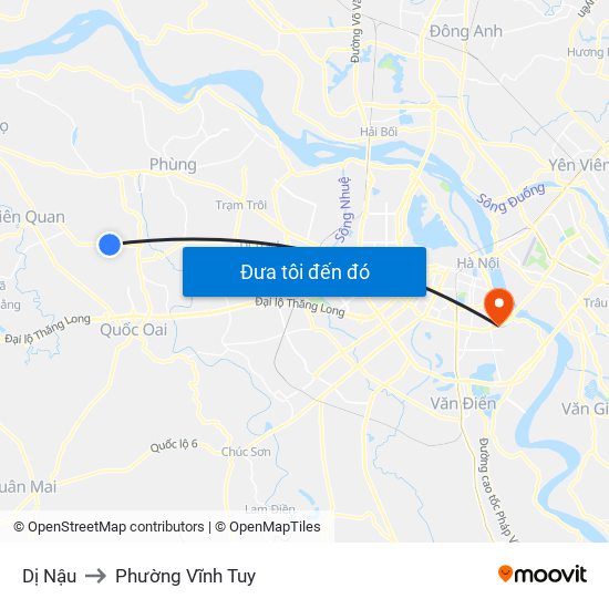 Dị Nậu to Phường Vĩnh Tuy map