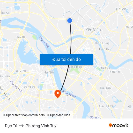 Dục Tú to Phường Vĩnh Tuy map