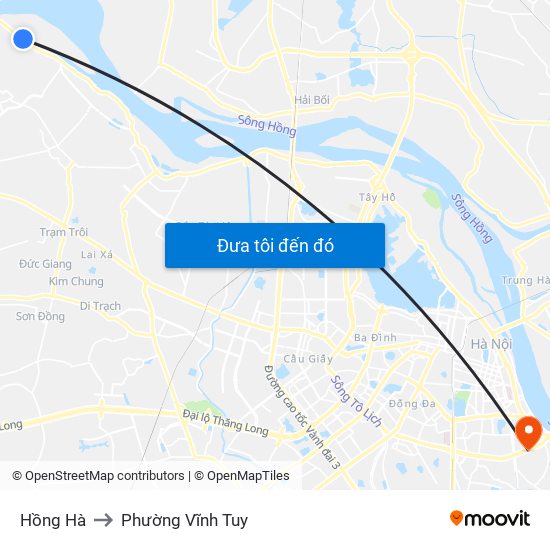 Hồng Hà to Phường Vĩnh Tuy map
