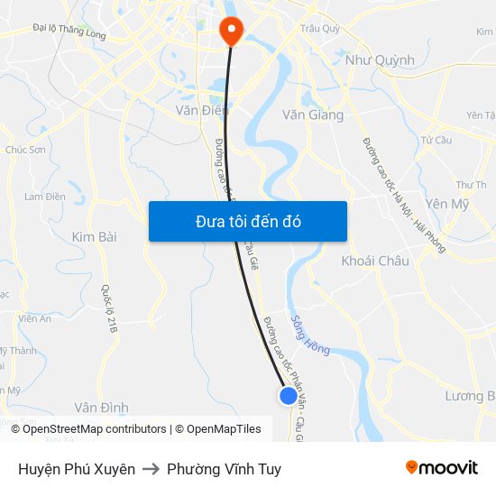 Huyện Phú Xuyên to Phường Vĩnh Tuy map