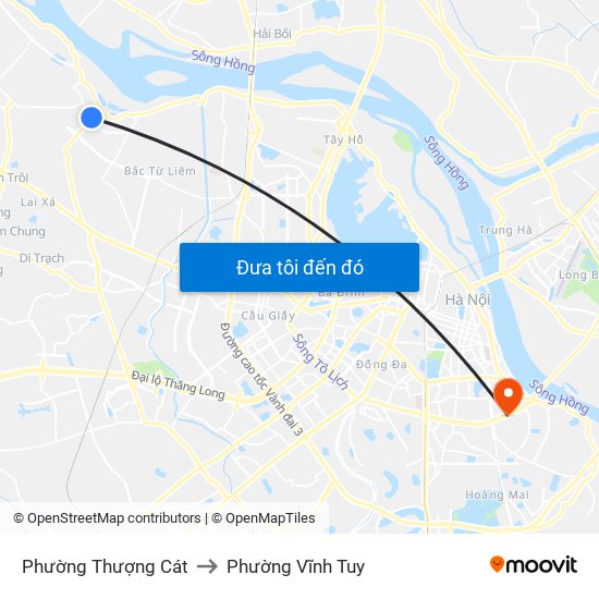 Phường Thượng Cát to Phường Vĩnh Tuy map