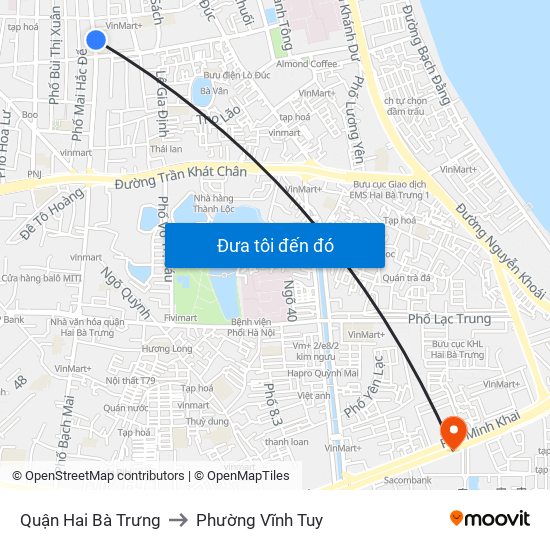 Quận Hai Bà Trưng to Phường Vĩnh Tuy map