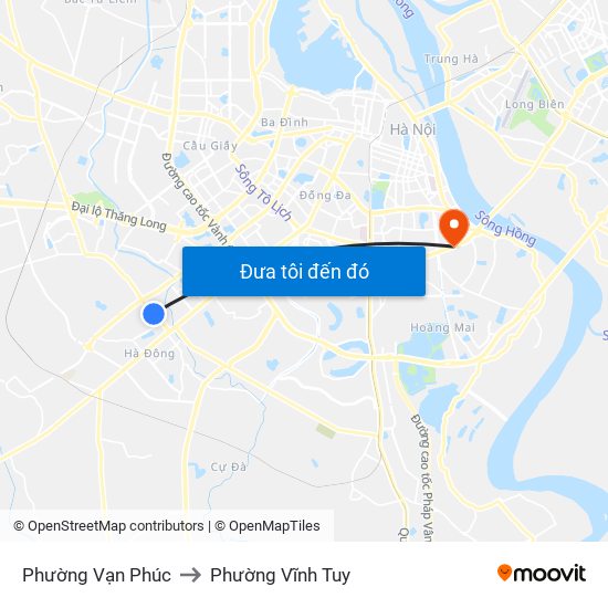 Phường Vạn Phúc to Phường Vĩnh Tuy map