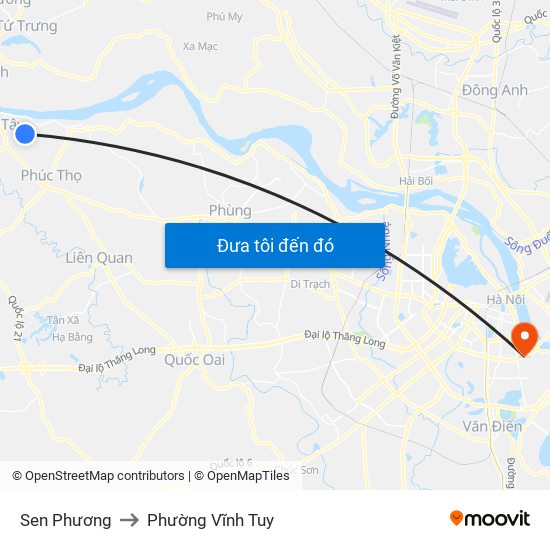 Sen Phương to Phường Vĩnh Tuy map