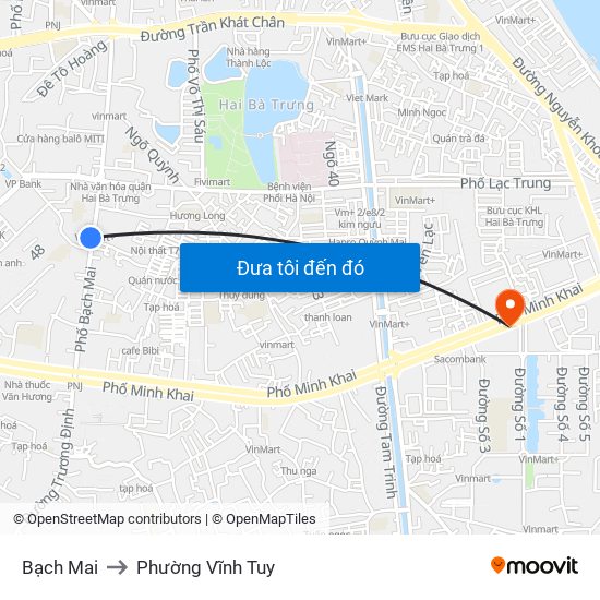 Bạch Mai to Phường Vĩnh Tuy map