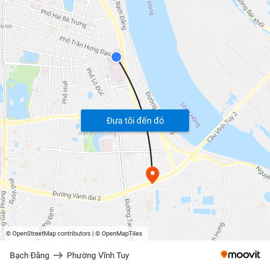 Bạch Đằng to Phường Vĩnh Tuy map
