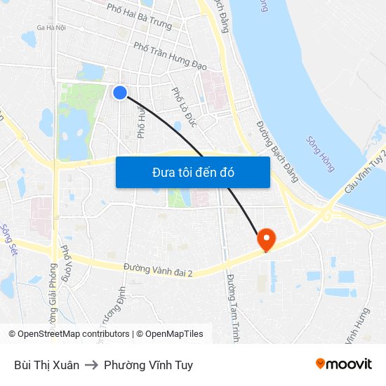 Bùi Thị Xuân to Phường Vĩnh Tuy map