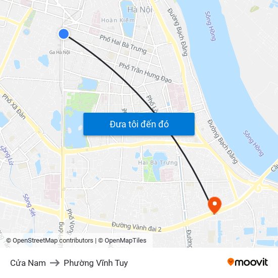 Cửa Nam to Phường Vĩnh Tuy map