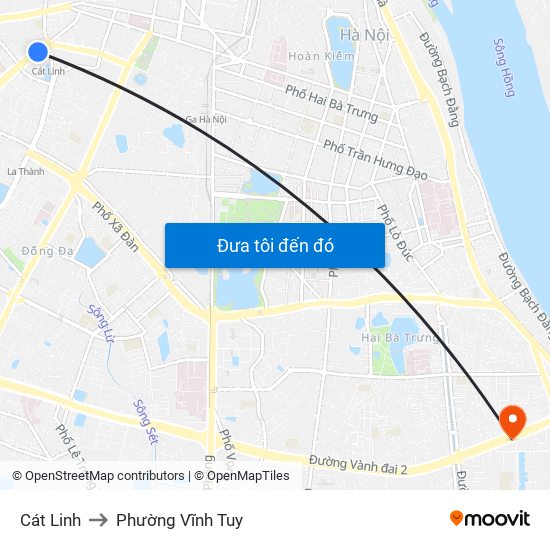 Cát Linh to Phường Vĩnh Tuy map