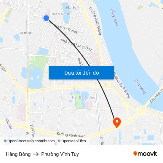 Hàng Bông to Phường Vĩnh Tuy map