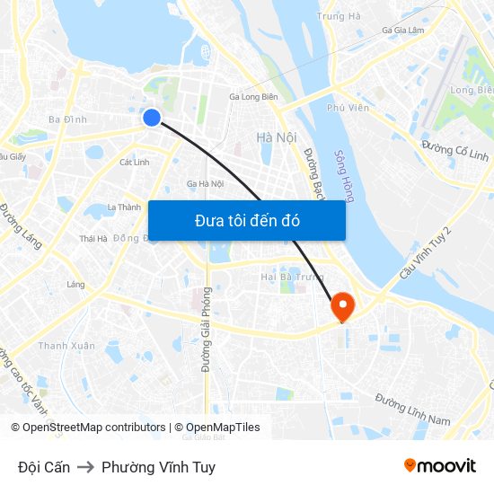 Đội Cấn to Phường Vĩnh Tuy map