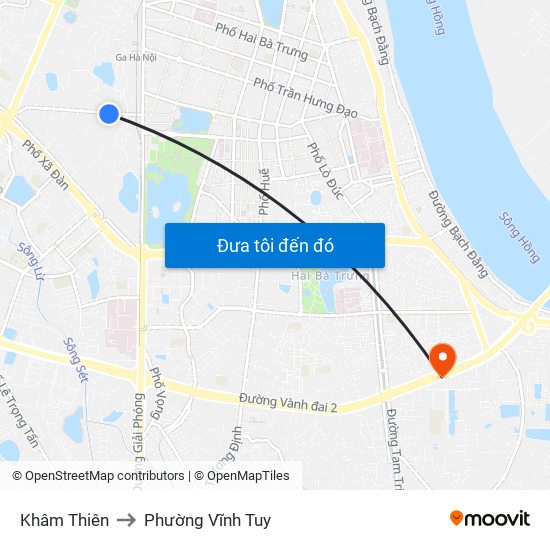 Khâm Thiên to Phường Vĩnh Tuy map
