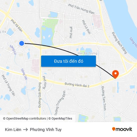 Kim Liên to Phường Vĩnh Tuy map