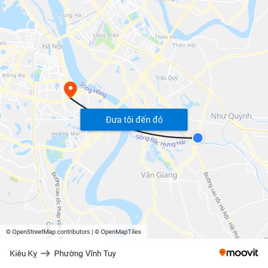 Kiêu Kỵ to Phường Vĩnh Tuy map