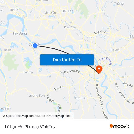 Lê Lợi to Phường Vĩnh Tuy map