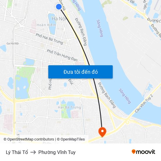 Lý Thái Tổ to Phường Vĩnh Tuy map