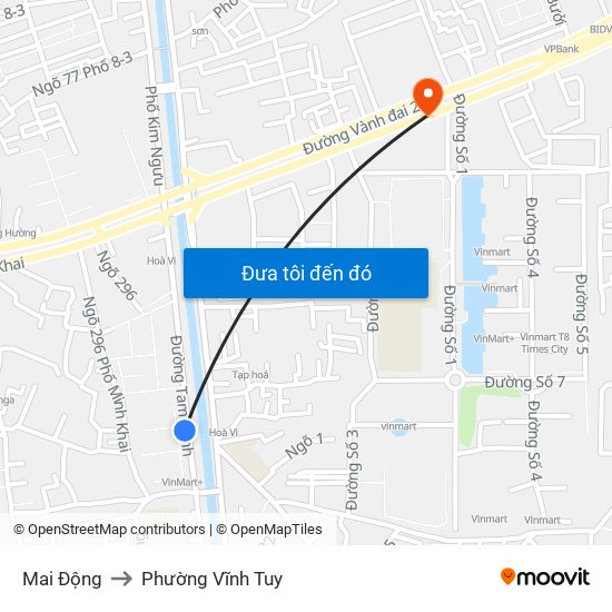 Mai Động to Phường Vĩnh Tuy map