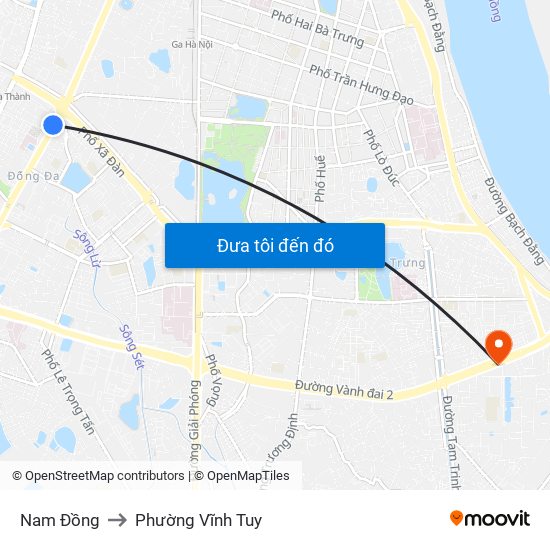 Nam Đồng to Phường Vĩnh Tuy map