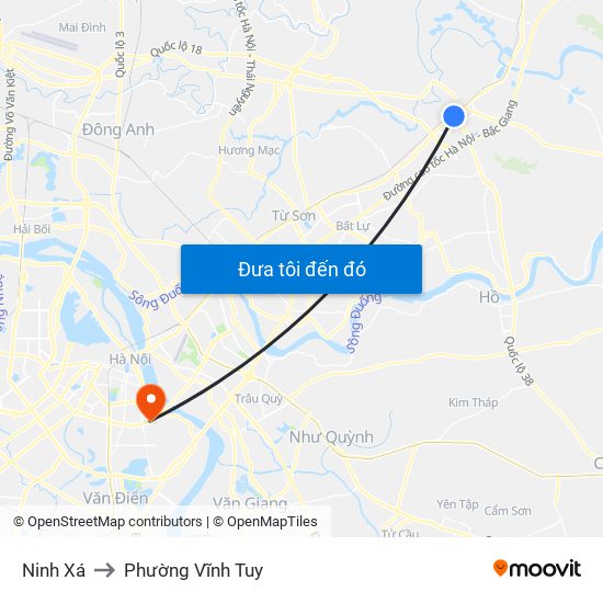 Ninh Xá to Phường Vĩnh Tuy map