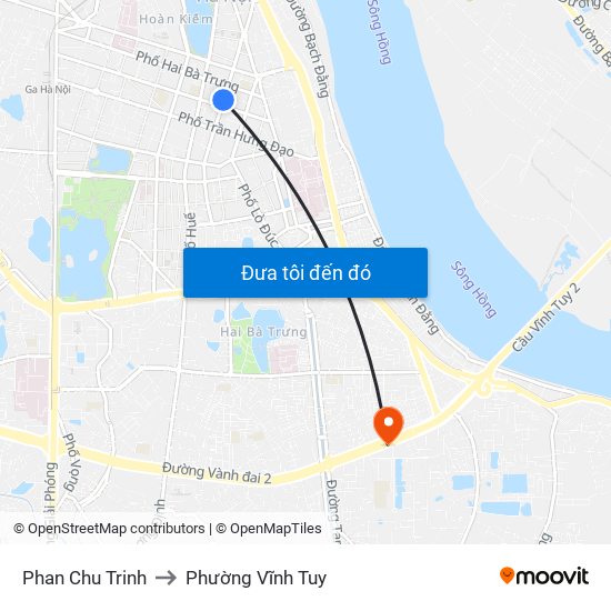 Phan Chu Trinh to Phường Vĩnh Tuy map