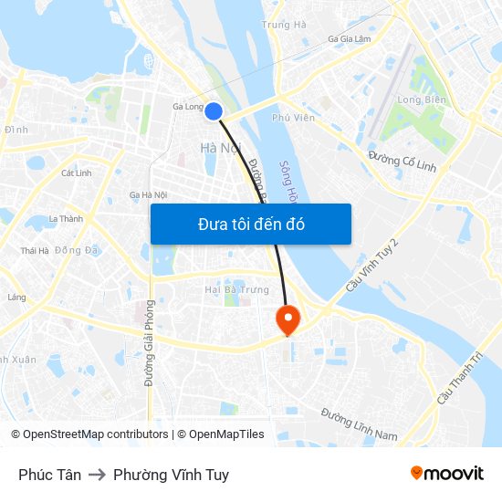 Phúc Tân to Phường Vĩnh Tuy map