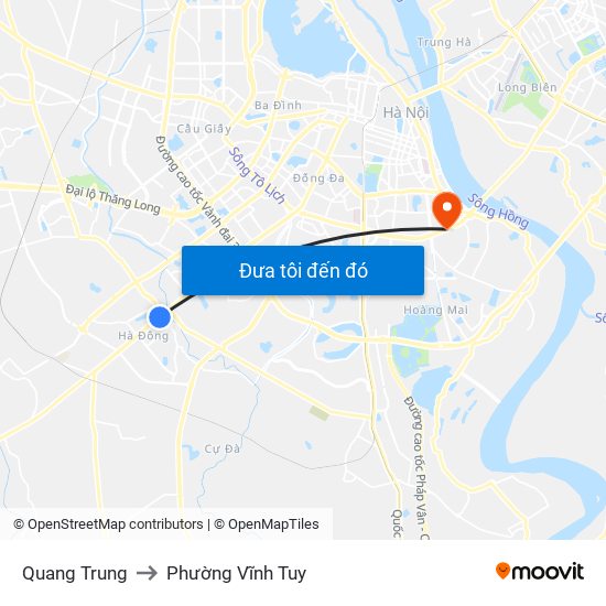 Quang Trung to Phường Vĩnh Tuy map