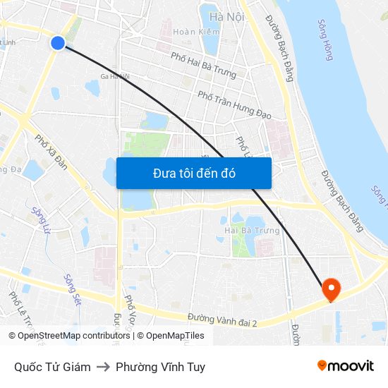 Quốc Tử Giám to Phường Vĩnh Tuy map