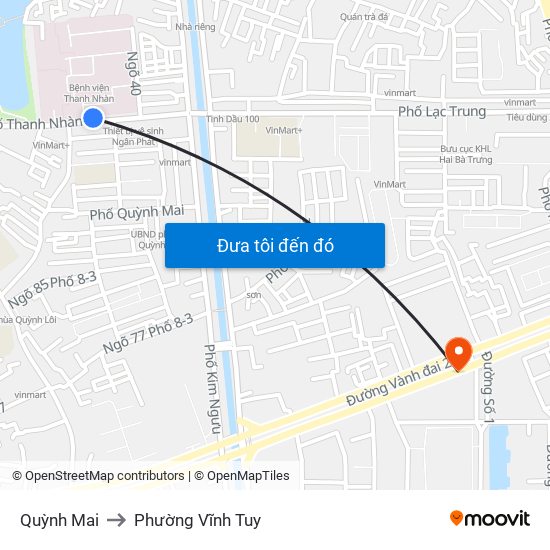 Quỳnh Mai to Phường Vĩnh Tuy map