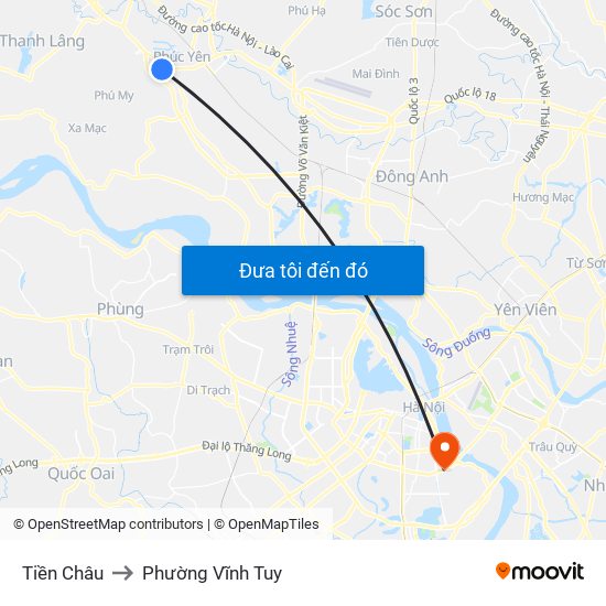 Tiền Châu to Phường Vĩnh Tuy map