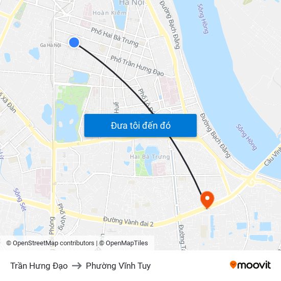 Trần Hưng Đạo to Phường Vĩnh Tuy map