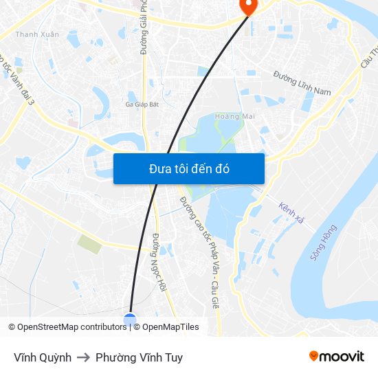 Vĩnh Quỳnh to Phường Vĩnh Tuy map