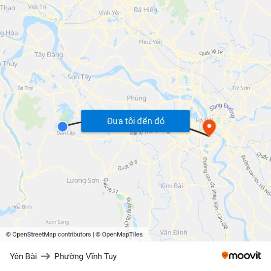 Yên Bài to Phường Vĩnh Tuy map