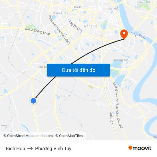 Bích Hòa to Phường Vĩnh Tuy map