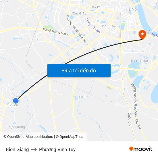 Biên Giang to Phường Vĩnh Tuy map