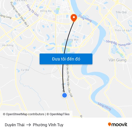 Duyên Thái to Phường Vĩnh Tuy map