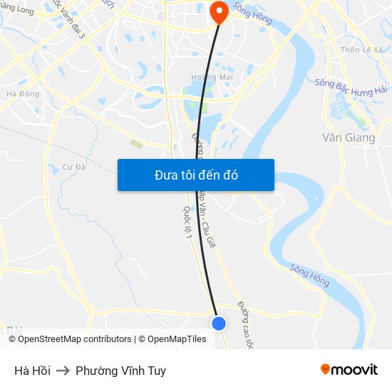 Hà Hồi to Phường Vĩnh Tuy map