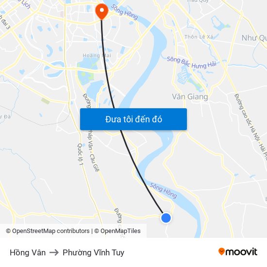 Hồng Vân to Phường Vĩnh Tuy map
