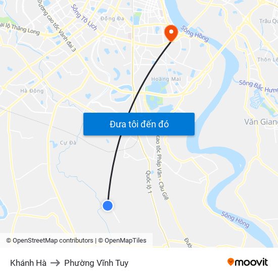 Khánh Hà to Phường Vĩnh Tuy map