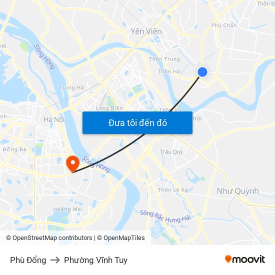 Phù Đổng to Phường Vĩnh Tuy map