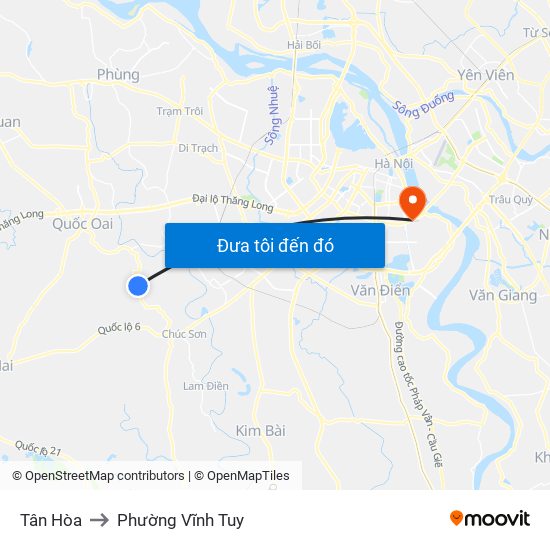 Tân Hòa to Phường Vĩnh Tuy map