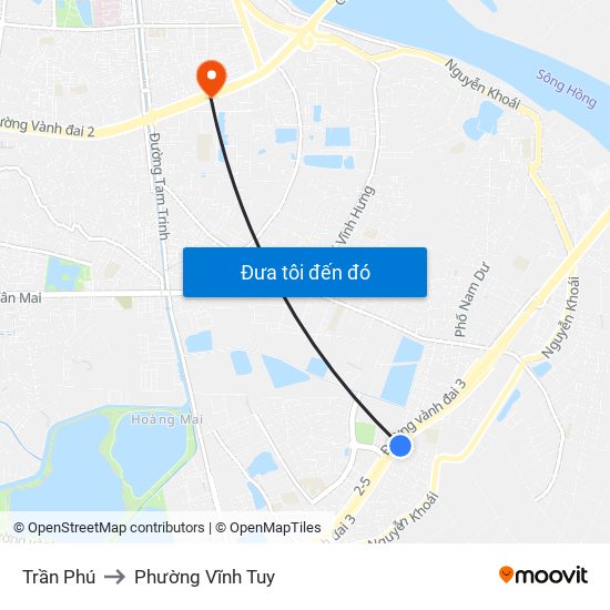 Trần Phú to Phường Vĩnh Tuy map