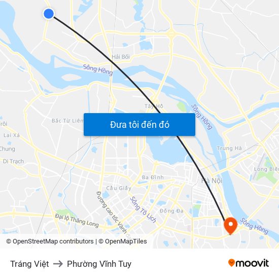 Tráng Việt to Phường Vĩnh Tuy map