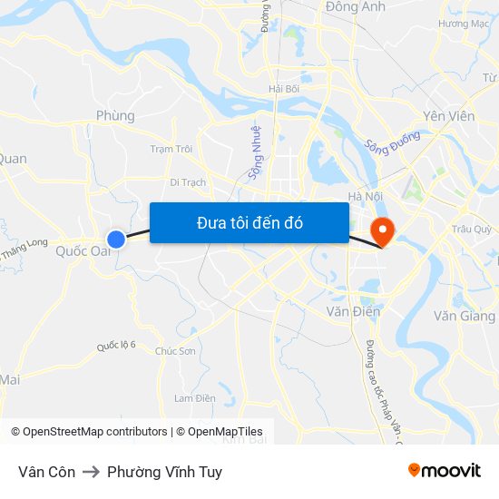 Vân Côn to Phường Vĩnh Tuy map