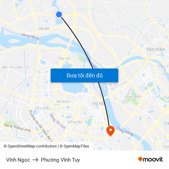 Vĩnh Ngọc to Phường Vĩnh Tuy map