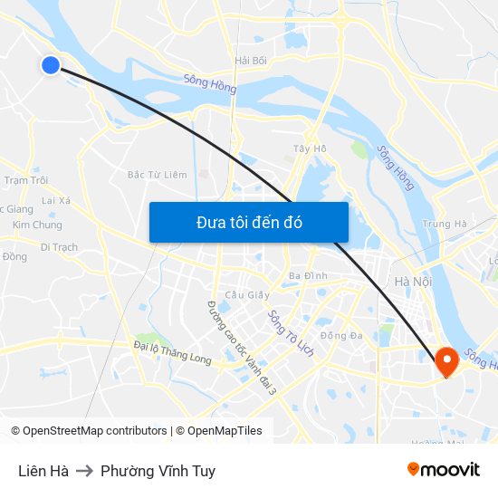 Liên Hà to Phường Vĩnh Tuy map