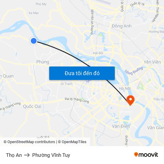 Thọ An to Phường Vĩnh Tuy map