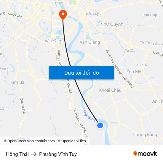 Hồng Thái to Phường Vĩnh Tuy map